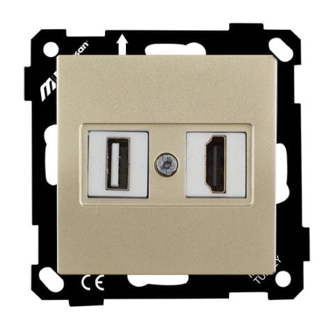 Mutlusan Elitra Data Prizi 1*Usb/1*Hdmı Vidalı Saten - 2270 459 0190