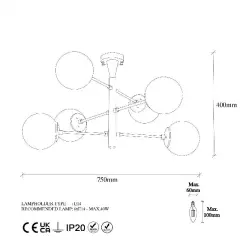 Aydinlatmadunyam Plafonyer Black Arge-10172