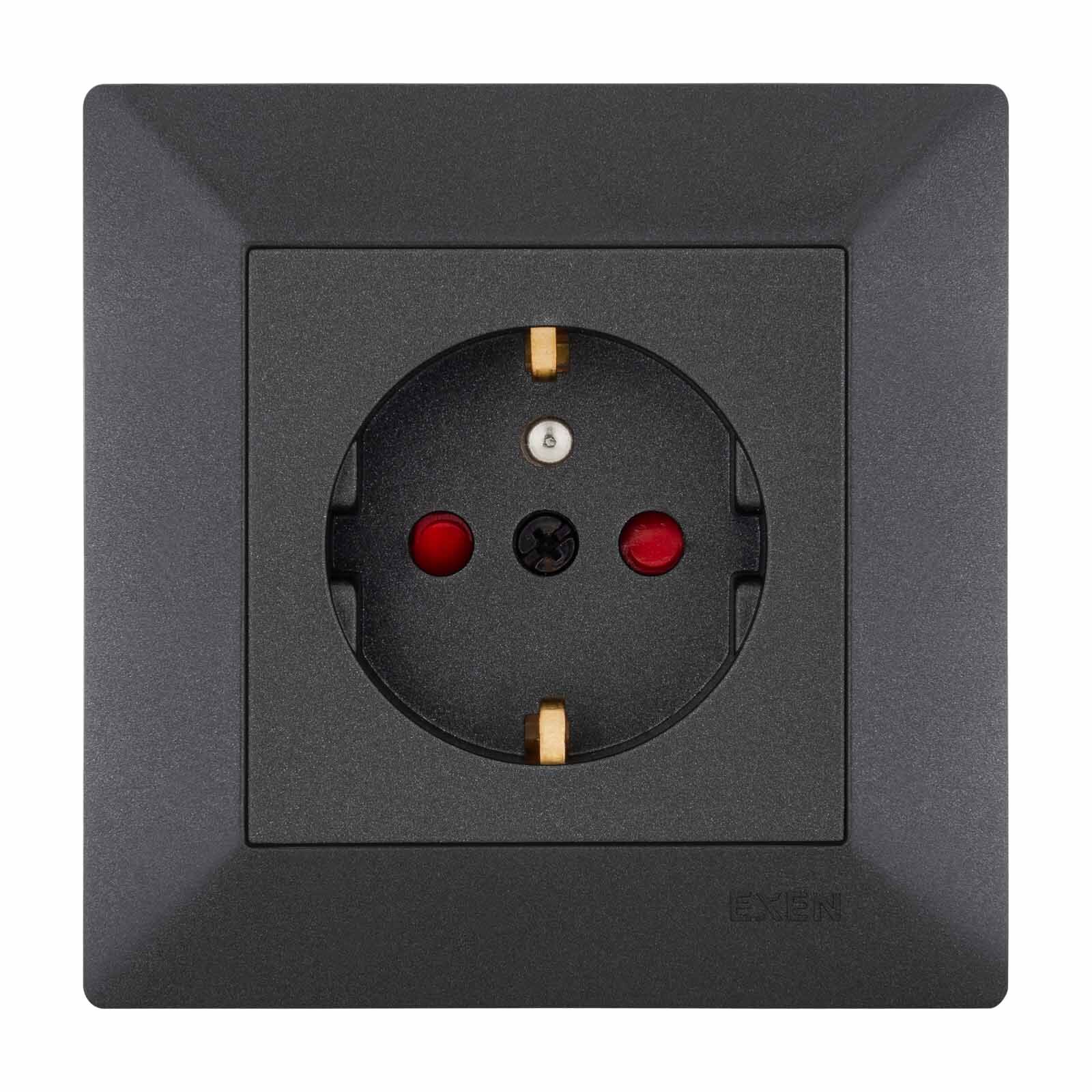 Exen Odak Antrasit Çocuk Korumali Ups Priz Komple Takim