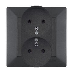 Exen Odak Antrasit Ikili Çocuk Korumali Ups Toprakli Priz (Tekli Çerçeve) Komple Takim