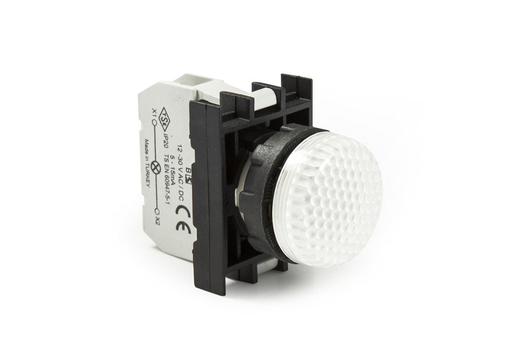 Emas B Led'Li Sinyal Lambası Beyaz 12-30V Ac/Dc - B050XB