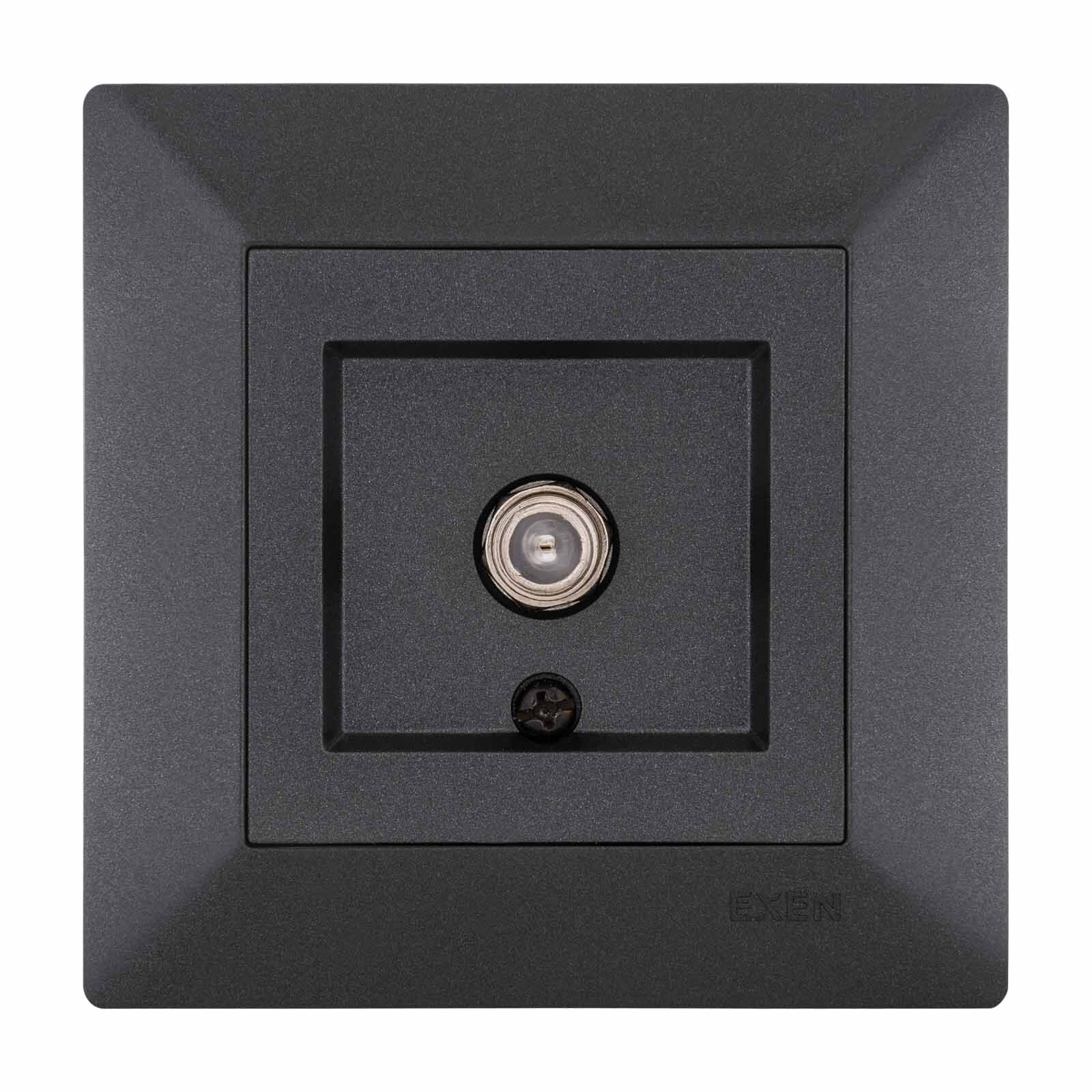 Exen Odak Antrasit Uydu Prizi (F Konnektör) Komple Takim