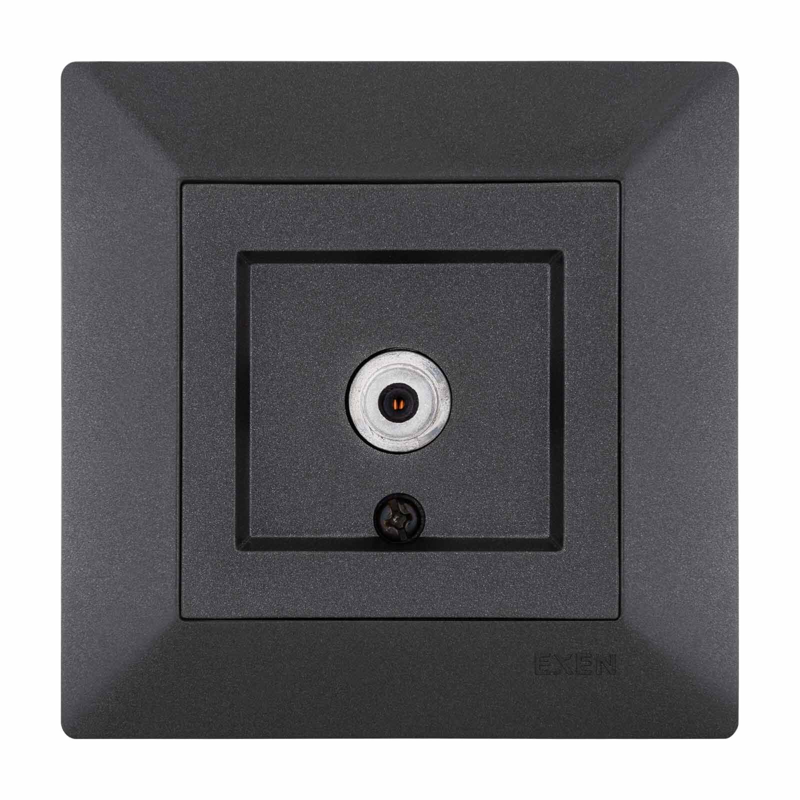 Exen Odak Antrasit Uydu Prizi Ekranli (F Konnektör) Komple Takim