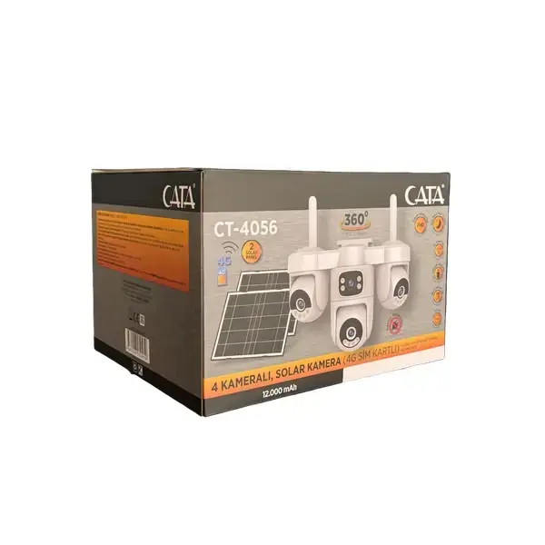 Cata Solar Wifi Dis Mekan Kamera - 4 Kamerali  Sim Kartli Ct-4056
