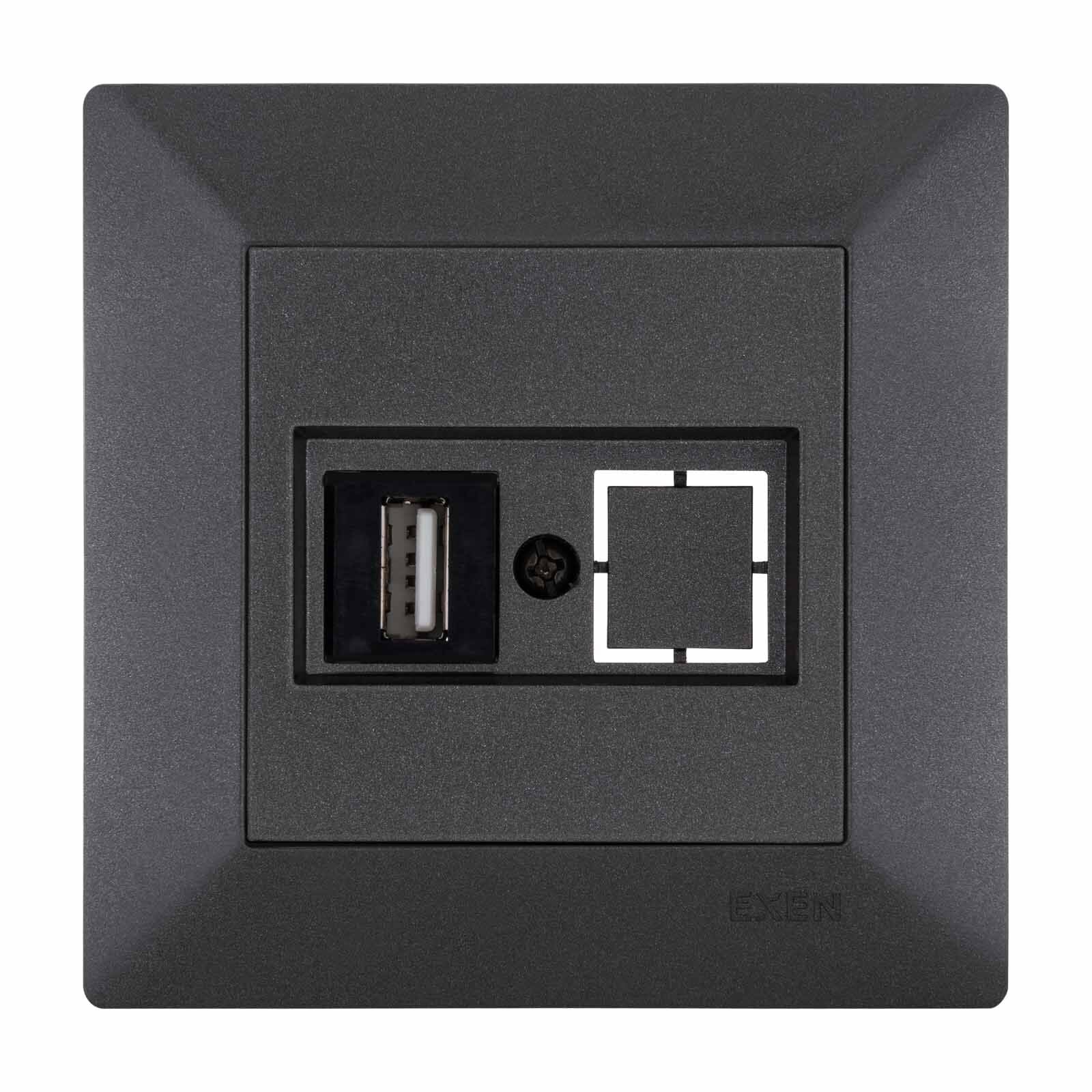 Exen Odak Antrasit Usb Prizi Jakli (Sarj Edemez) Komple Takim