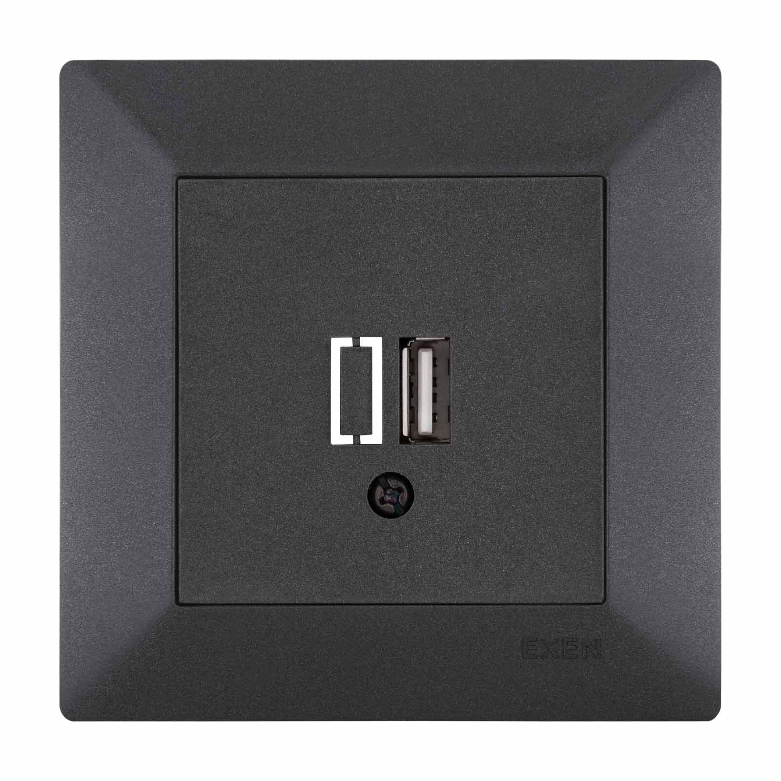 Exen Odak Antrasit Usb Sarj Prizi Komple Takim