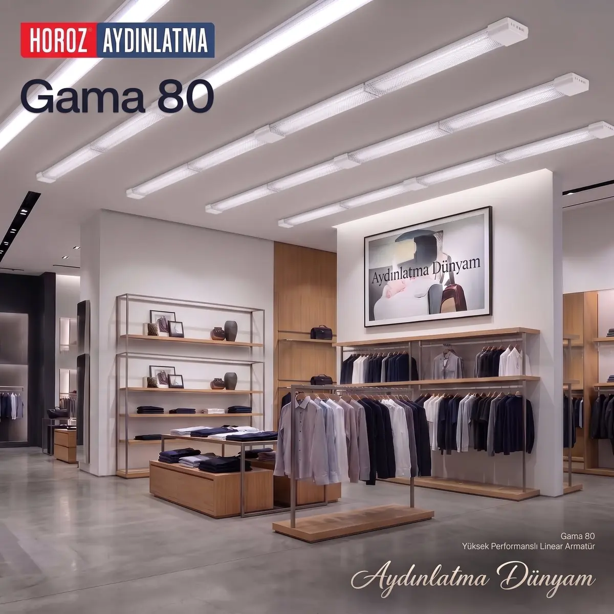 Horoz 80W LED Bant Armatür 6400K Beyaz 120 Cm Gama-80