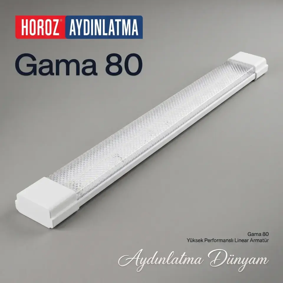Horoz 80W LED Bant Armatür 6400K Beyaz 120 Cm Gama-80