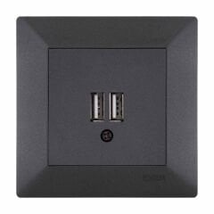 Exen Odak Antrasit 2X Usb Sarj Prizi Komple Takim