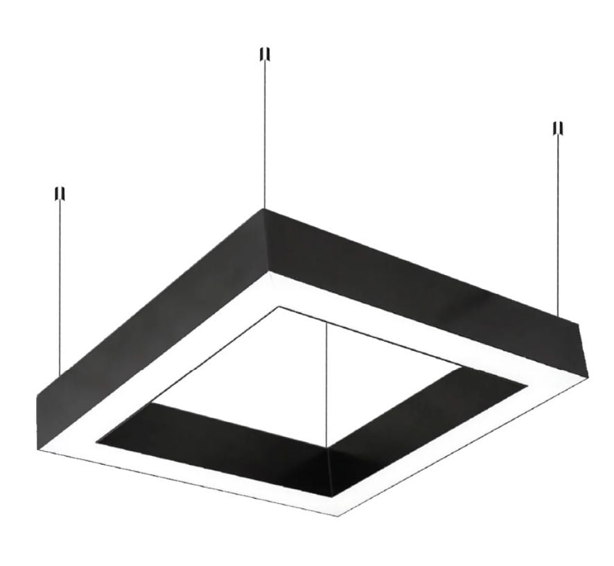 Kare Linear Armatür 60x60 76W Antrasit - Beyaz 6500K