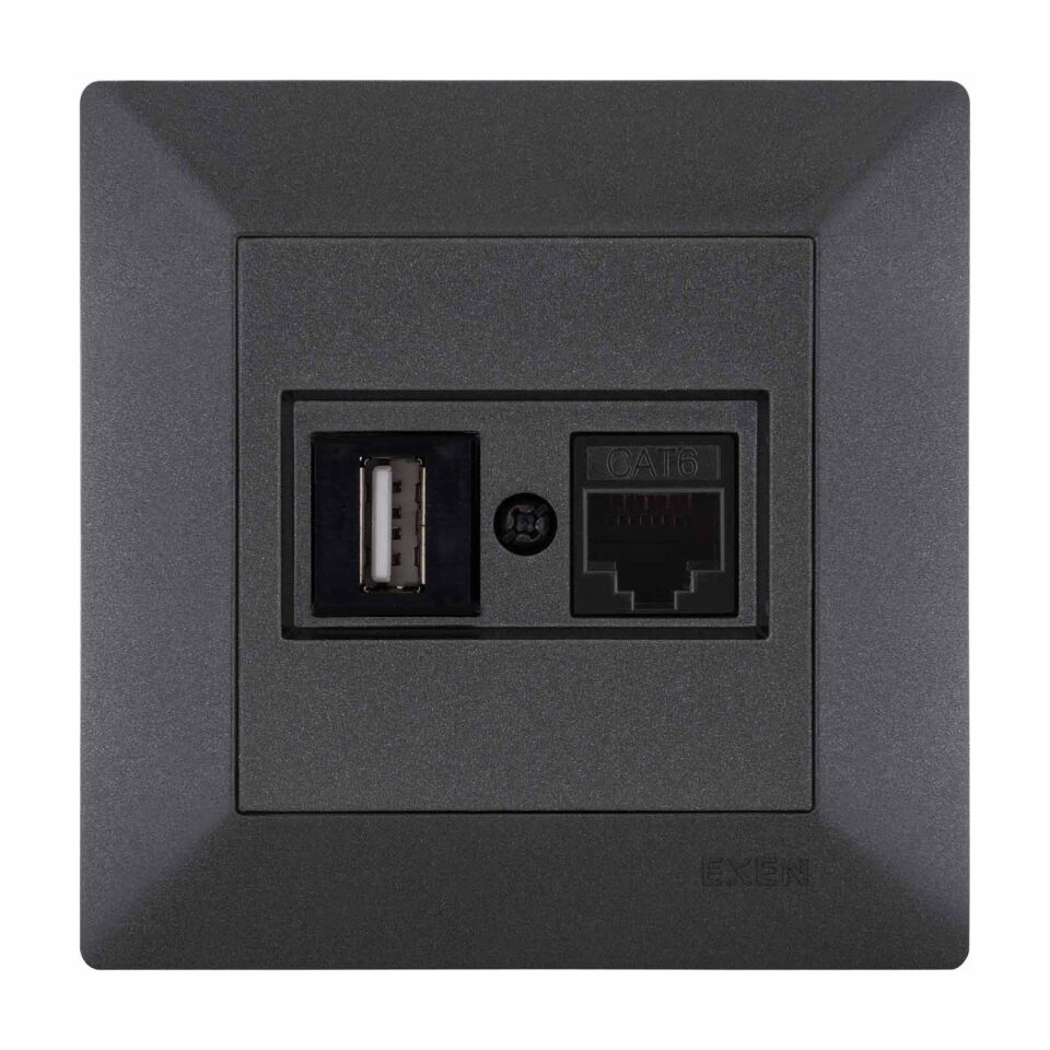 Exen Odak Antrasit Data+Usb Prizi Jakli (Sarj Edemez) Komple Takim
