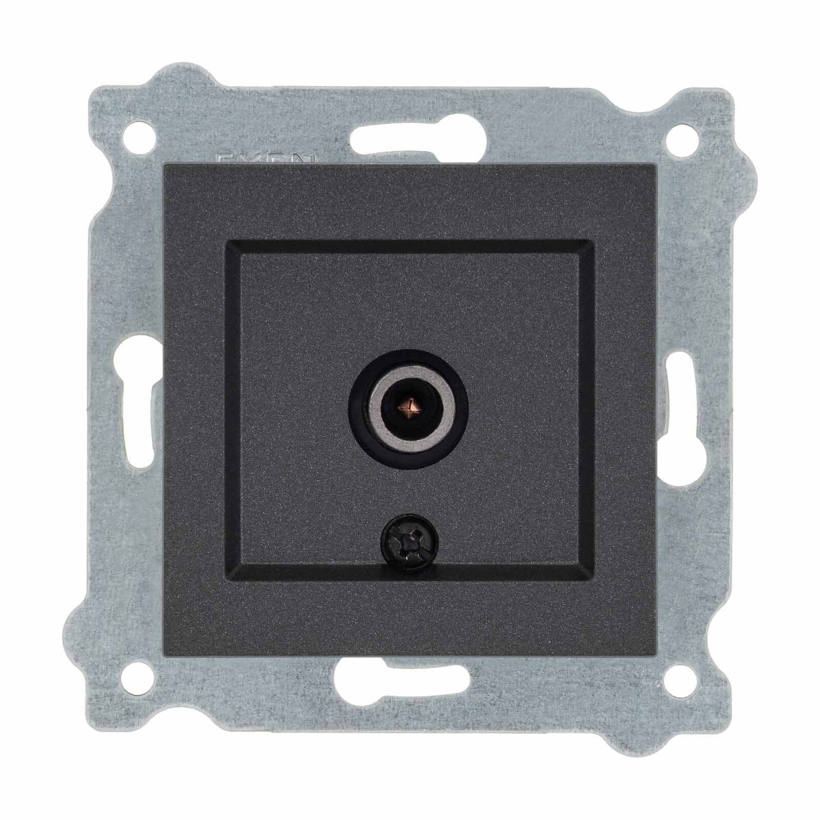 Exen Antrasit Modül+Kapak  Tv Priz Ekranli Sonlu