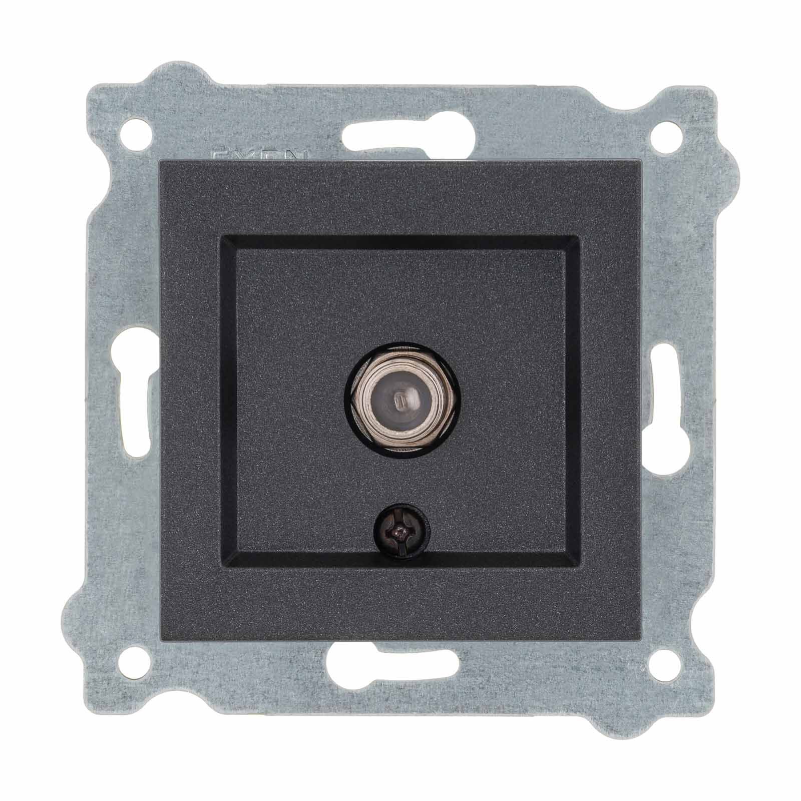 Exen Antrasit Modül+Kapak  Uydu Prizi (F Konnektör)