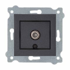 Exen Antrasit Modül+Kapak  Uydu Prizi (F Konnektör)