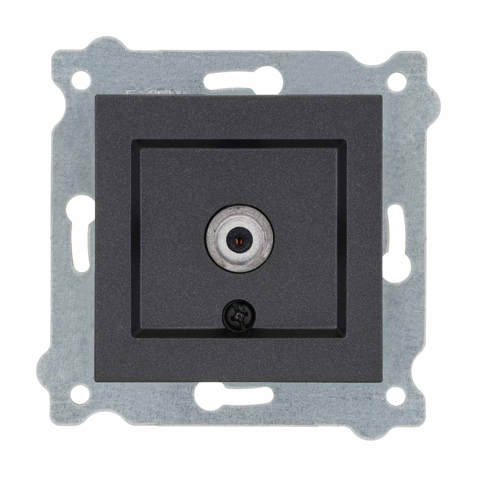 Exen Antrasit Modül+Kapak  Uydu Prizi Ekranli (F Konnektör)