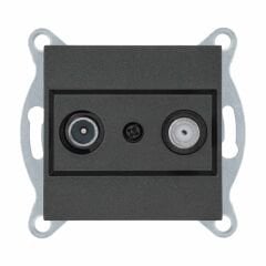 Exen Antrasit Modül+Kapak  Tv-Sat Prizi Geçisli