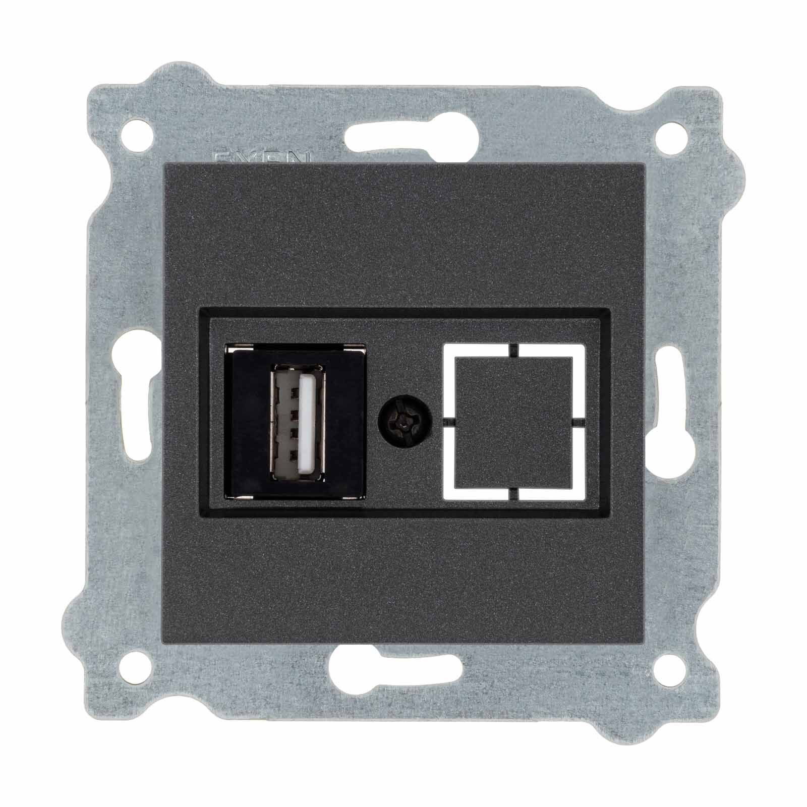 Exen Antrasit Modül+Kapak  Usb Prizi Jakli (Sarj Edemez)