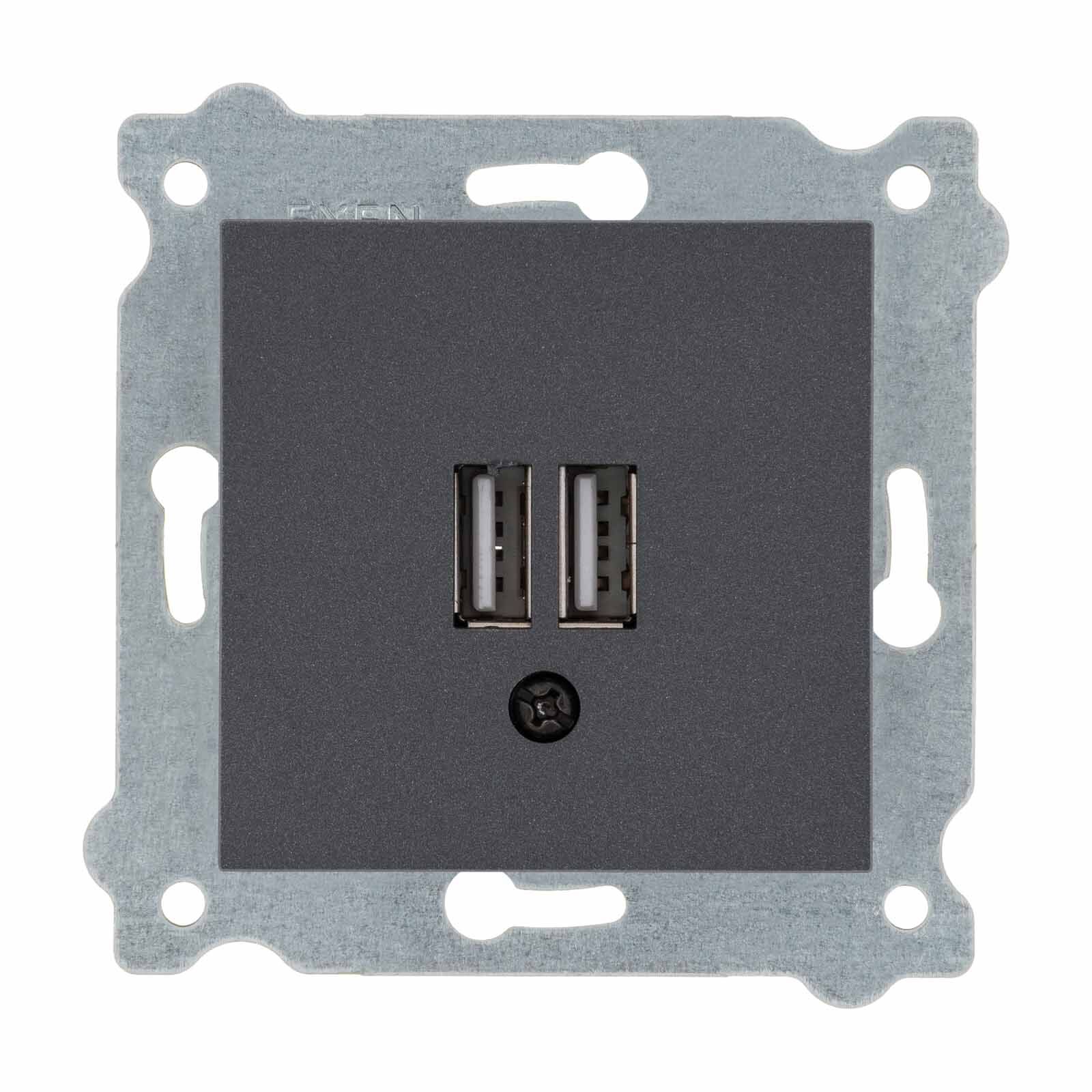 Exen Antrasit Modül+Kapak  2X Usb Sarj Prizi