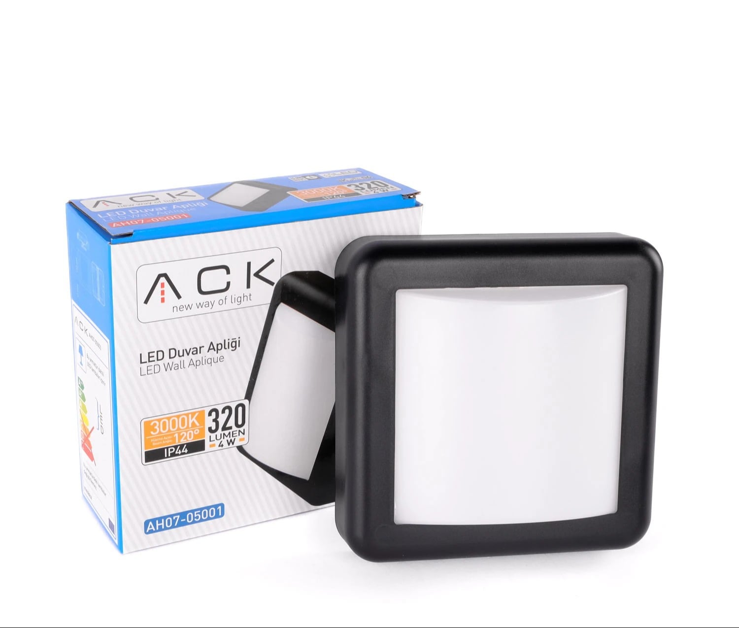 ACK 4W Led Duvar Apliği Siyah 3000K Ip44 AH07-05001 en uygun fiyatlı satıcı