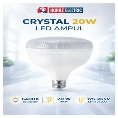 Horoz 001-016-1020 Crystal 20 W Led Ampul 6400K 175-265V E27