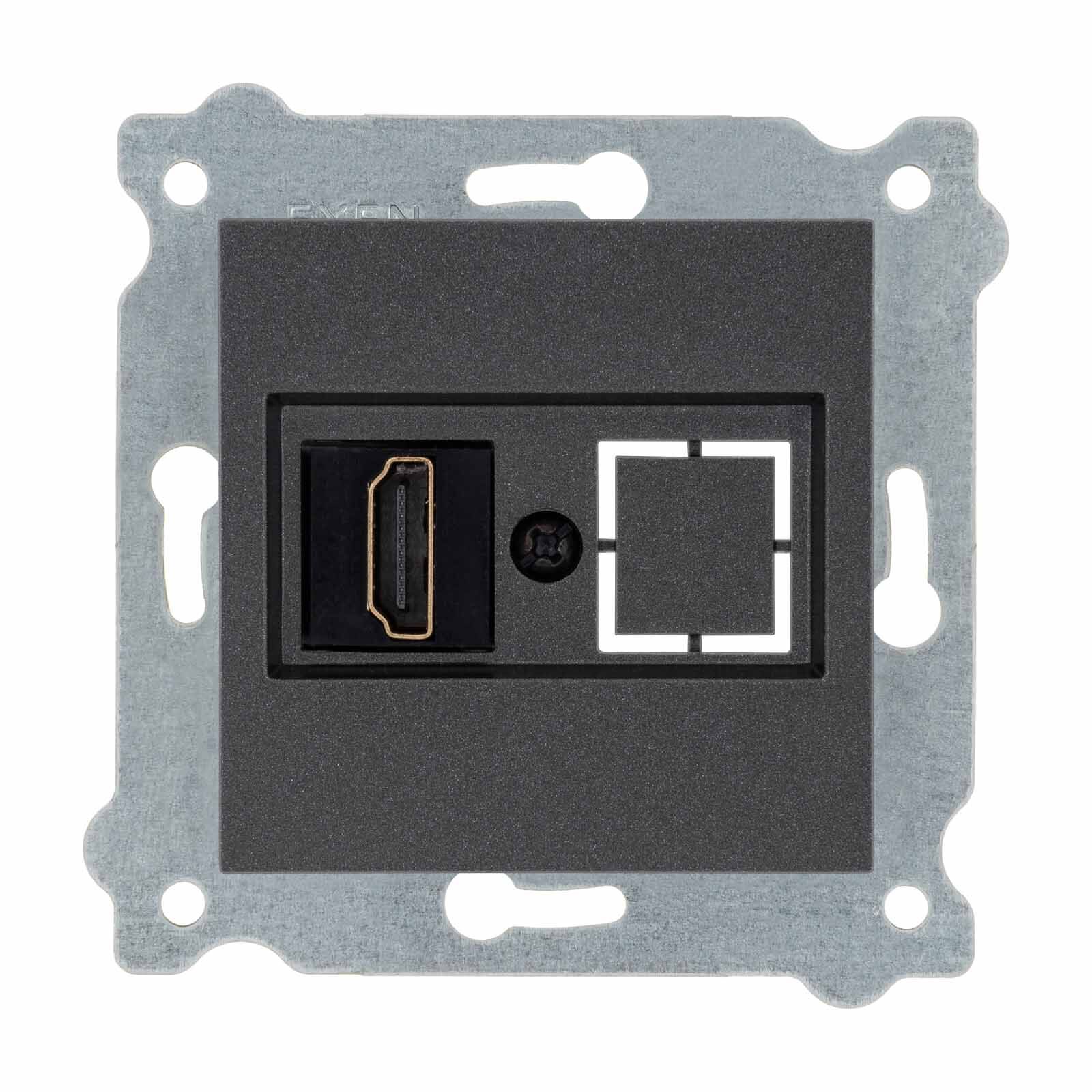 Exen Antrasit Modül+Kapak  Hdmi Priz Jakli