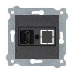 Exen Antrasit Modül+Kapak  Hdmi Priz Jakli