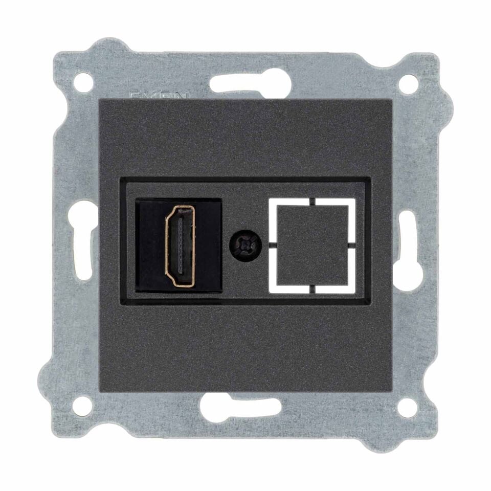 Exen Antrasit Modül+Kapak  Hdmi Priz Jakli