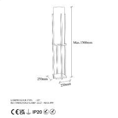 Aydinlatmadunyam Lambader Black Shelflamp-7126