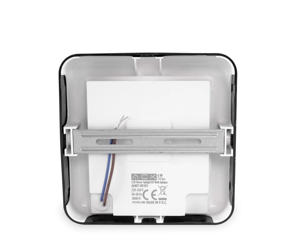 ACK 4W Led Duvar Apliği Siyah 3000K Ip44 AH07-05101