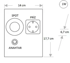 Tezgah Altı Çift Prizli Aydınlatma Beyaz Işık CT-5109 Cata