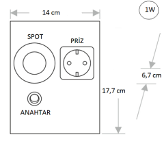 Tezgah Altı Çift Prizli Aydınlatma Beyaz Işık CT-5109 Cata