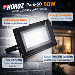 Horoz 068-008-0050 Pars-50 50W 6400K 220-240V Led Projektör