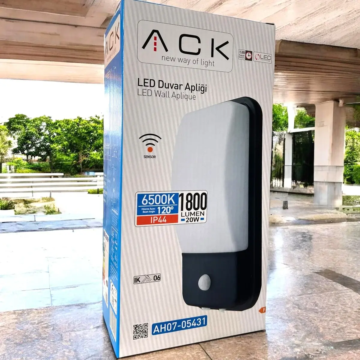 ACK 20W Sensörlü Led Duvar Apliği Siyah 6500K Ip44 AH07-05431 en uygun fiyatlı satıcı