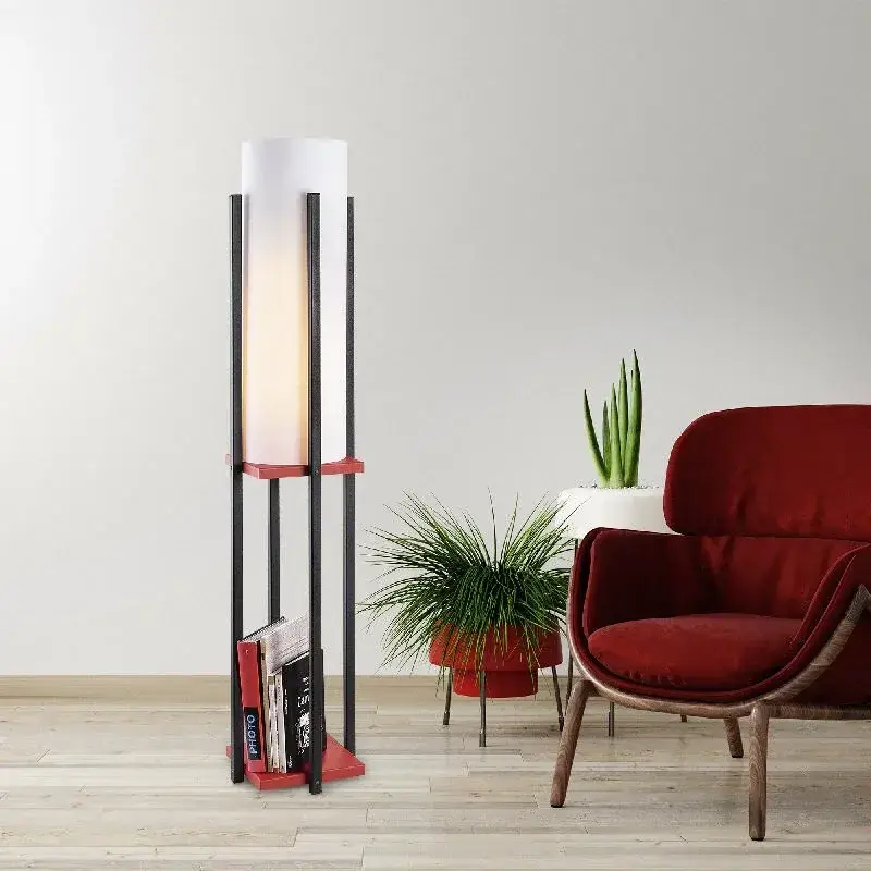 Aydinlatmadunyam Lambader BlackRed Shelflamp-7131