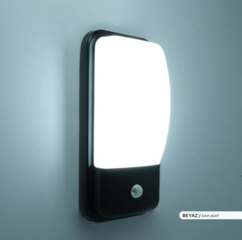 ACK 20W Sensörlü Led Duvar Apliği Siyah 6500K Ip44 AH07-05431