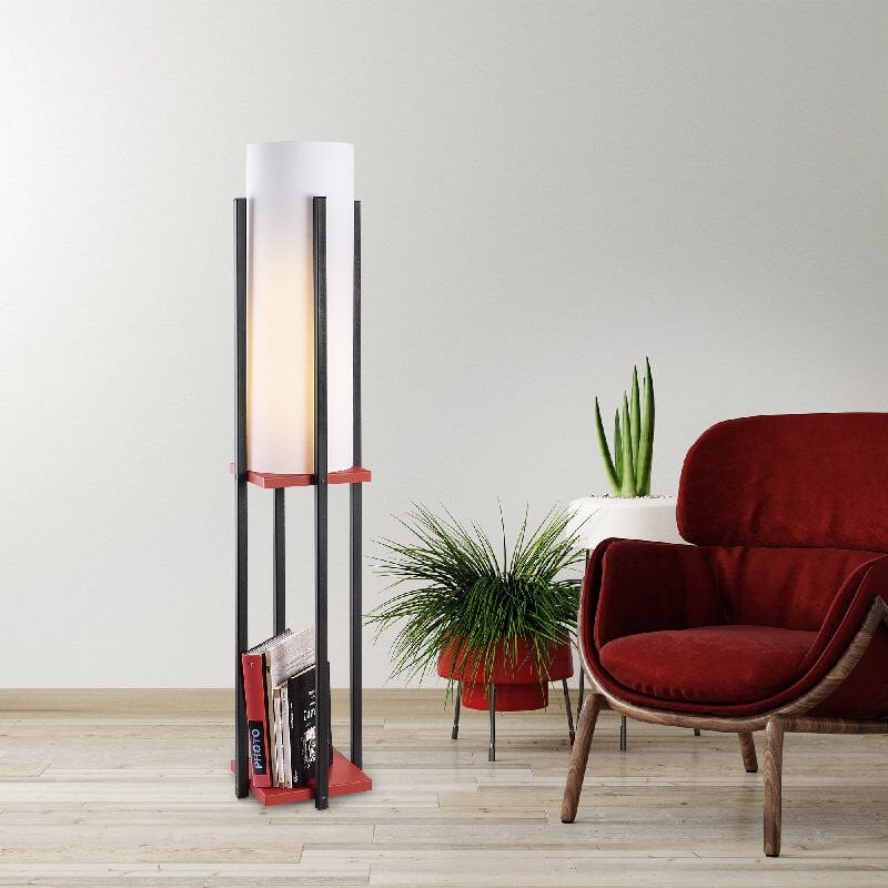 Aydinlatmadunyam Lambader BlackRed Shelflamp-7131
