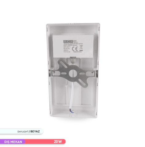 ACK 20W Sensörlü Led Duvar Apliği Beyaz 6500K Ip65 AH07-05530