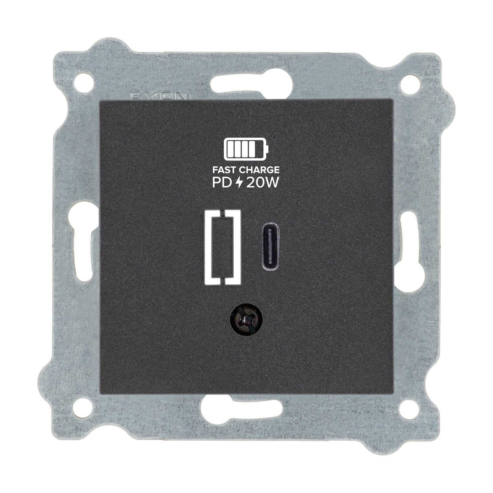 Exen Antrasit Modül+Kapak  Usb Sarj Prizi Type-C
