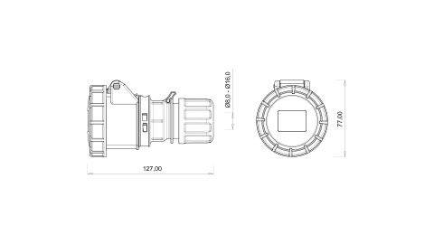 Bemis  3/16A. Uzatma Priz IP67 BC1-1403-7312