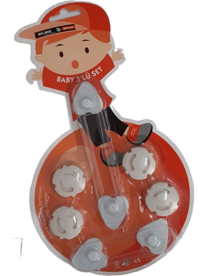 Baby Üçlü Set Priz Kapagi Çok Amaçli Kilit