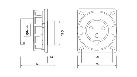 Bemis  3/16A. Makine Fişi IP67 BC1-1403-7114