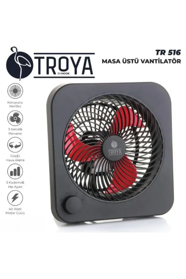 Troya Masa Üstü Vantilatör 40W