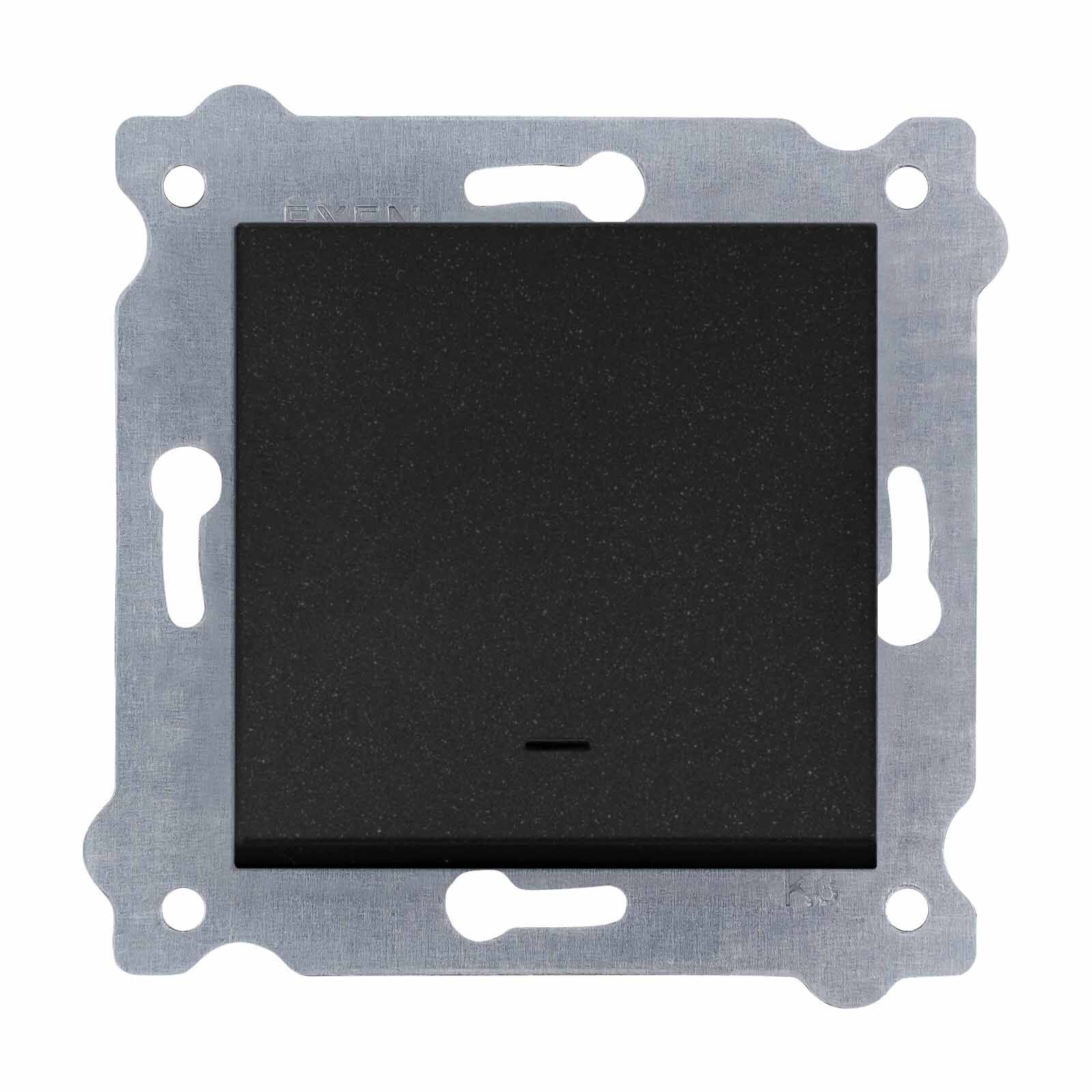 Exen Metalik Siyah Modül+Kapak  Isikli Anahtar