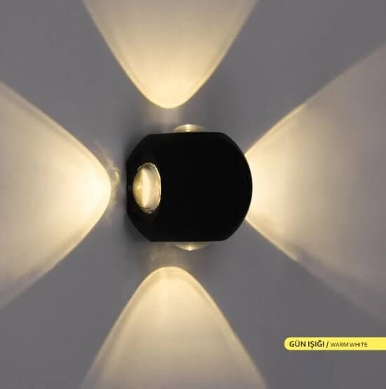 ACK 4*1W / Smd Chıp / Siyah Aplik / 3000K / Ip54 / Skd Full Set Includes Screw/Sıze: 60Mm AH07-07401