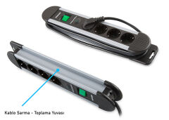 S-Link Swapp Spgks05 1.5M 3G1.5Mm2 900 Joule 5Li Akim Kor. Gri Priz Çoklayici