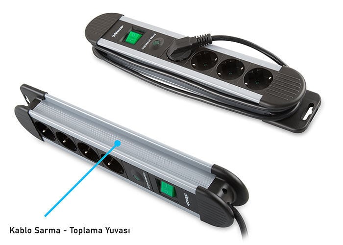S-Link Swapp Spgks05 1.5M 3G1.5Mm2 900 Joule 5Li Akim Kor. Gri Priz Çoklayici