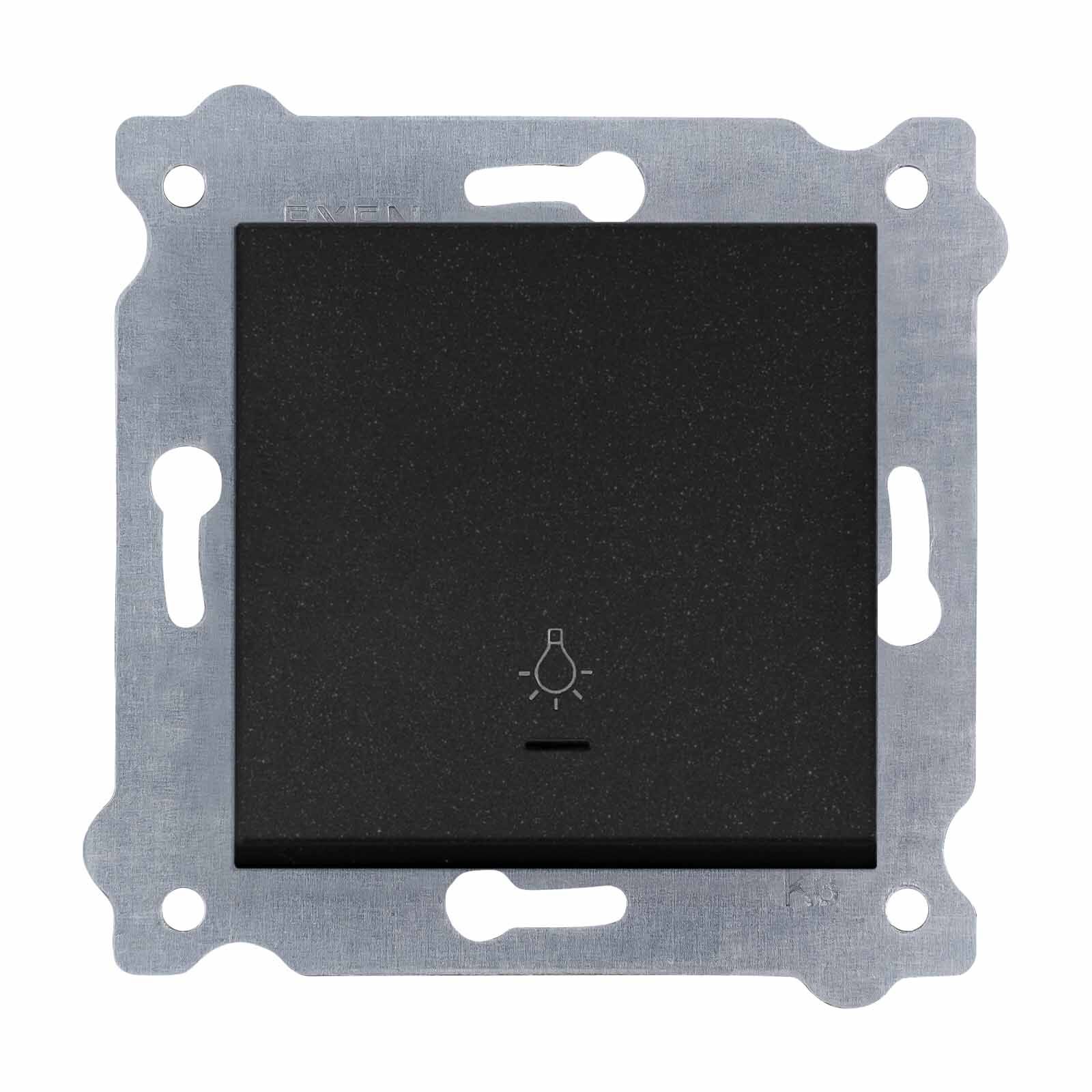 Exen Metalik Siyah Modül+Kapak  Isikli Light Anahtari