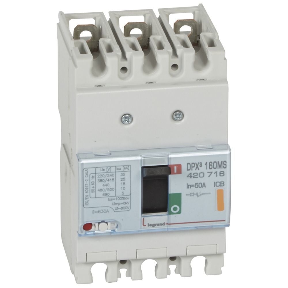 Legrand  DPX³160 Manyetik Şalter 3P 50A 25kA LEG-420716