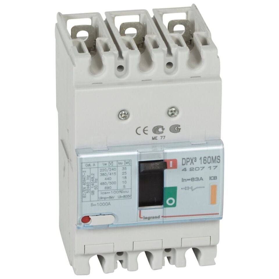 Legrand  DPX³160 Manyetik Şalter 3P 63A 25kA LEG-420717