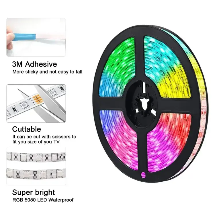 Aydinlatma Dünyam 5mt Serit RGB ŞERİT LED İç MekanAnimasyonlu Kumandali SET